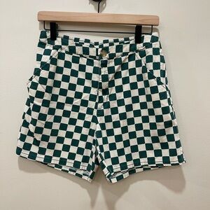 Checkered Green Shorts